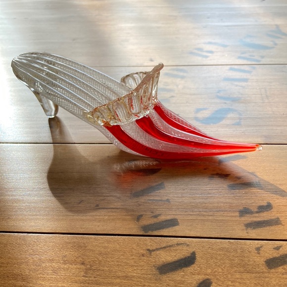 Murano Other - Venetian Lattacino Italian ribbon Glass Slipper